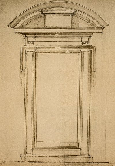 Studio architettonico di una porta, disegno di Michelangelo da Michelangelo Buonarroti